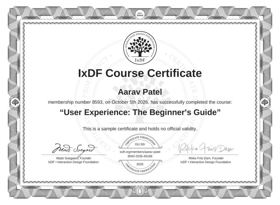 Sample certificate of completion